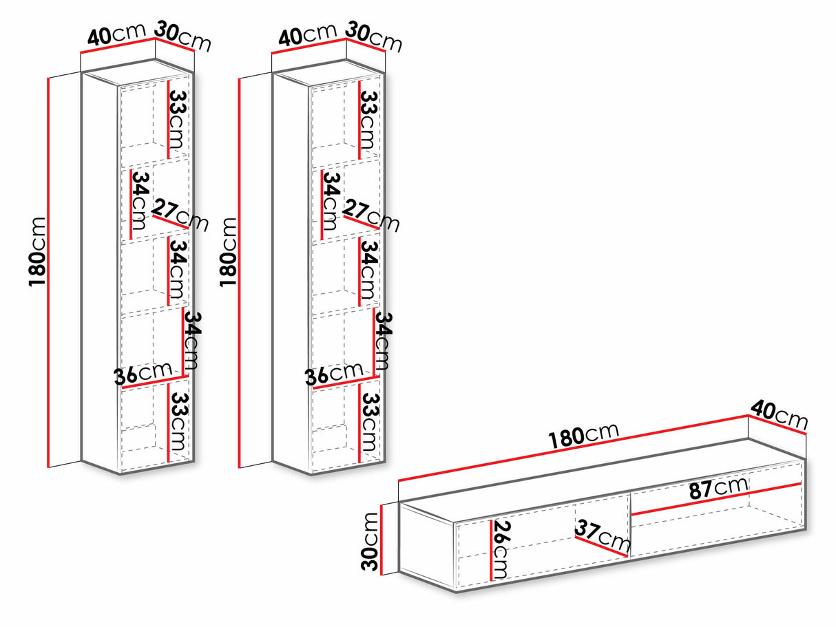 Nappali szett Vigo IV, Szín: Fekete + Fényes fekete