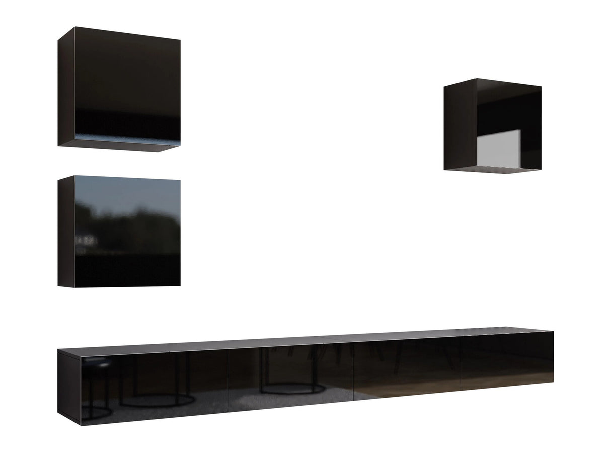 Nappali szett Vigo XXII, Szín: Fekete + Fényes fekete