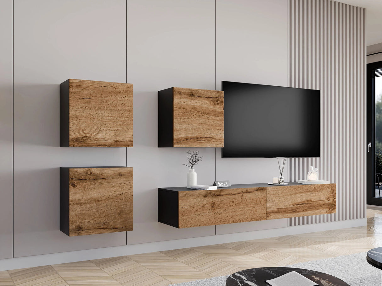 Nappali szett Vigo XXIII, Szín: Fekete + Wotan tölgy