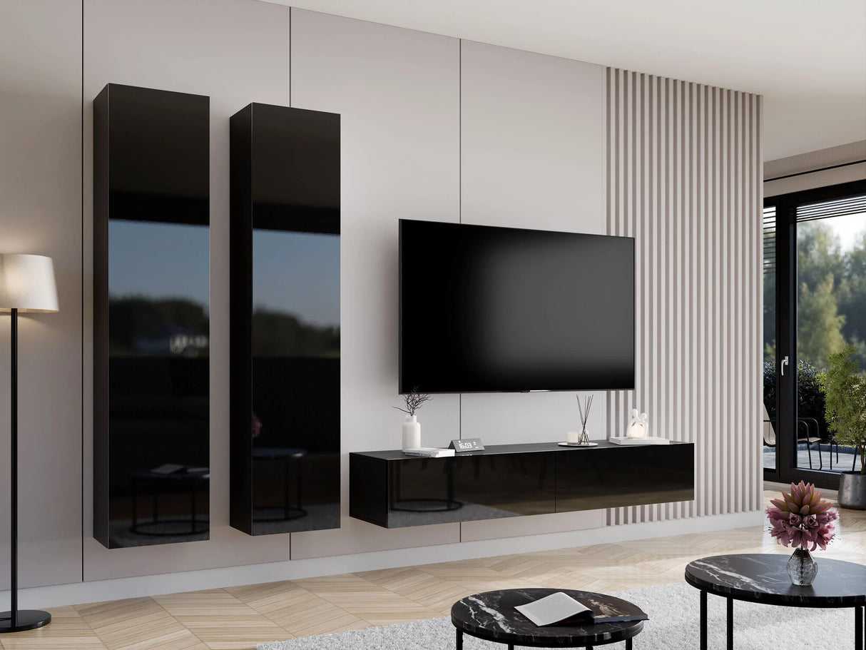 Polc Vigo 180 II (Zigo 180), Szín: Fekete + Fényes fekete