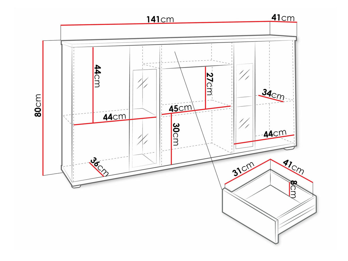 Komód Salsa, Led világítás: Igen, Szín: Dió