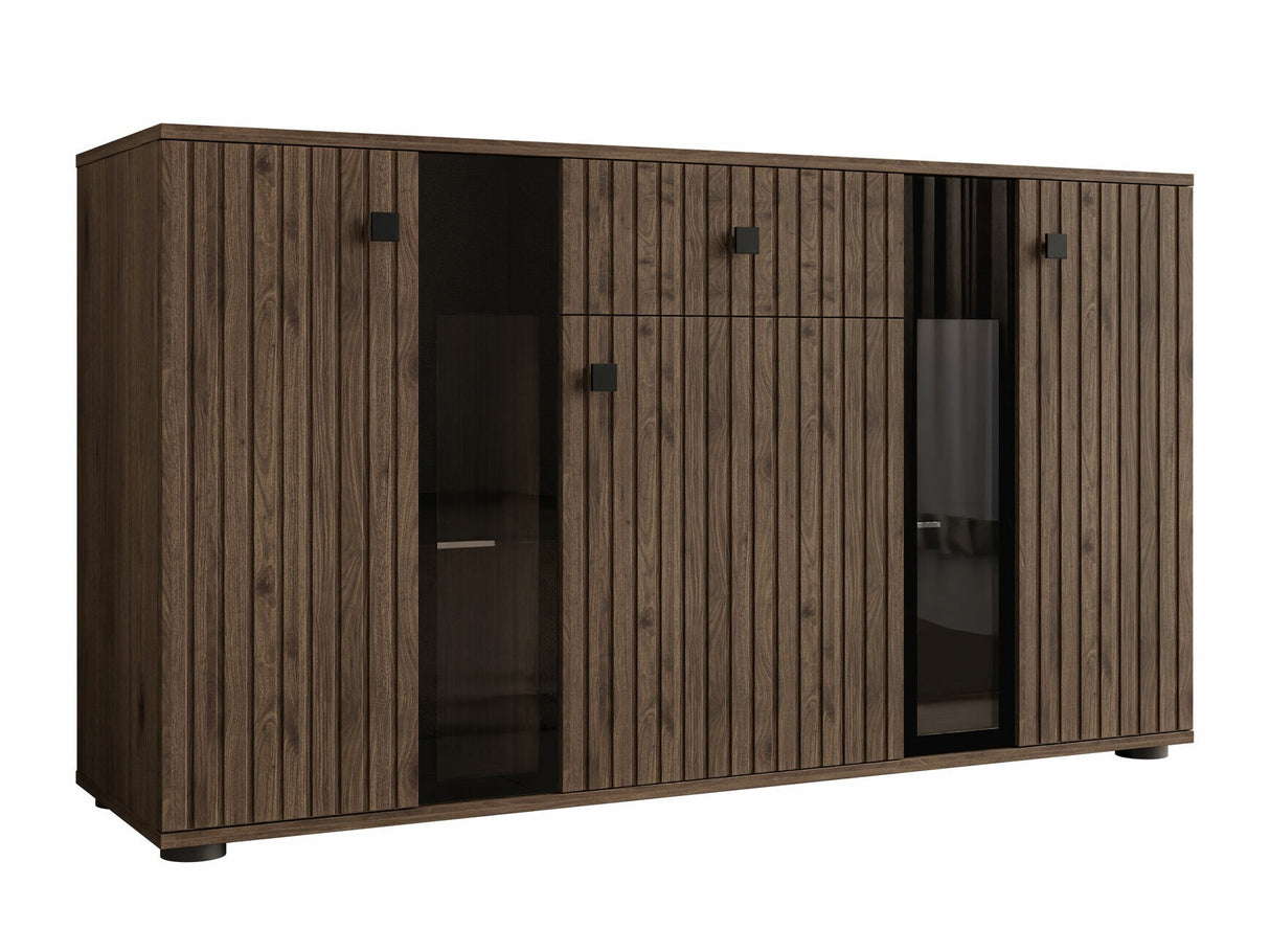 Komód Komoda SALSA Közepes sűrűségű farostlemez LAMELE Orzech Okapi, Led világítás: Nem