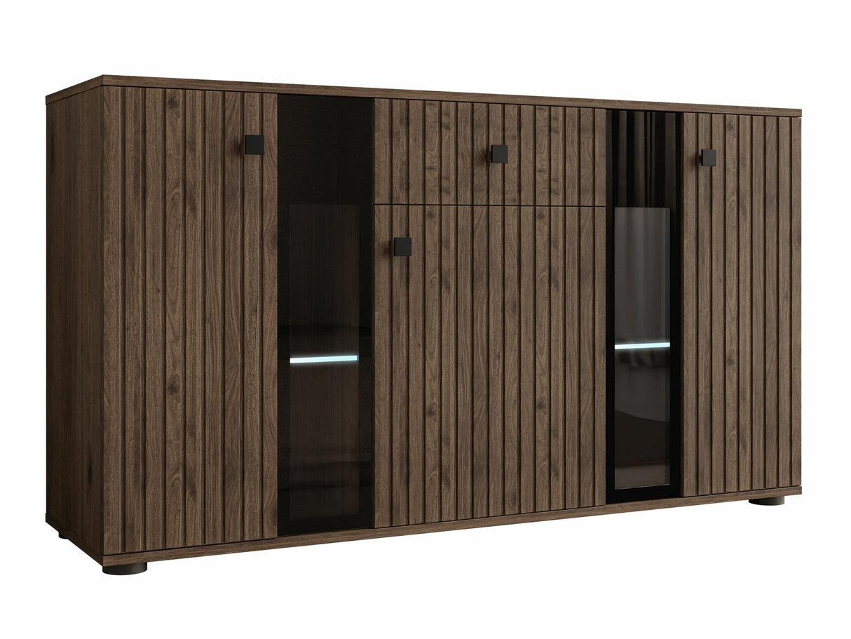 Komód Komoda SALSA Közepes sűrűségű farostlemez LAMELE Orzech Okapi, Led világítás: Igen