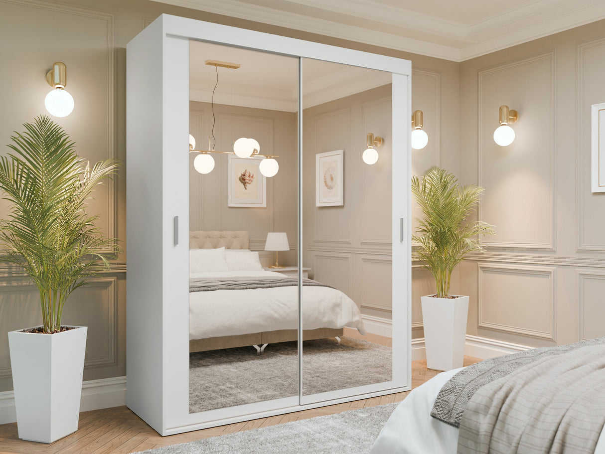 Gardróbszekrény Szafa MAT V 160 cm Biały/Lustro 5903211421426