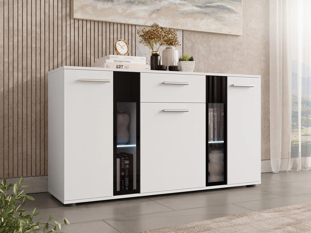 Komód Salsa II, Led világítás: Igen, Szín: Fehér