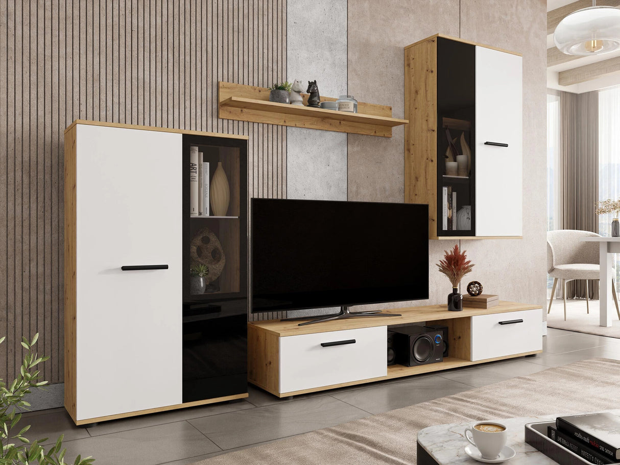 Komód Salsa, Led világítás: Nem, Szín: Artrisan tölgy + Fehér