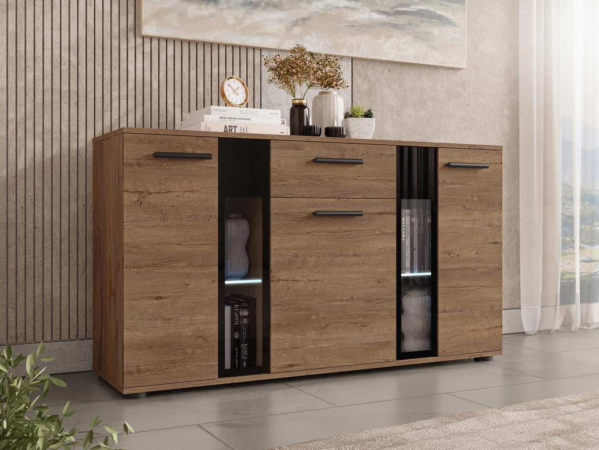 Komód Salsa, Led világítás: Igen, Szín: Lefkas tölgy