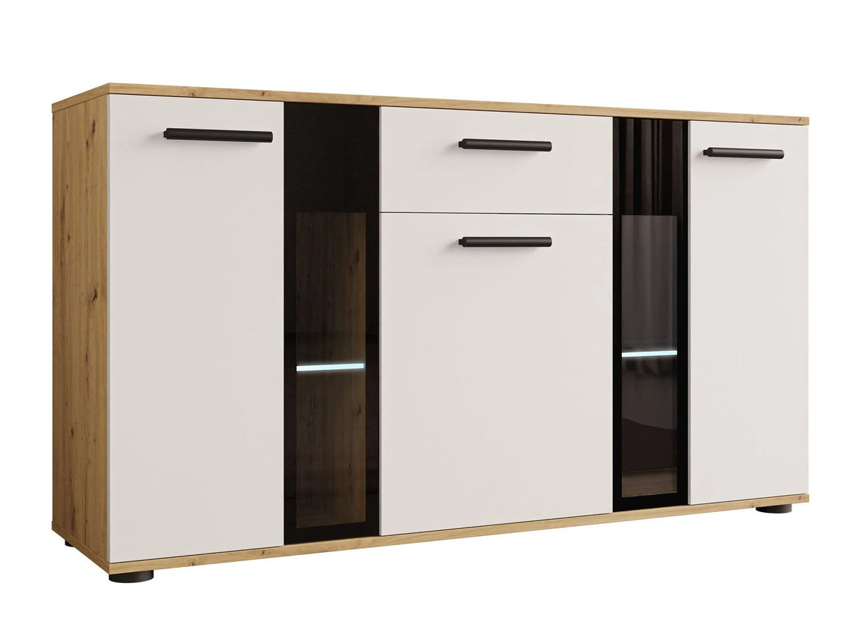 Komód Salsa, Led világítás: Igen, Szín: Artrisan tölgy + Fehér
