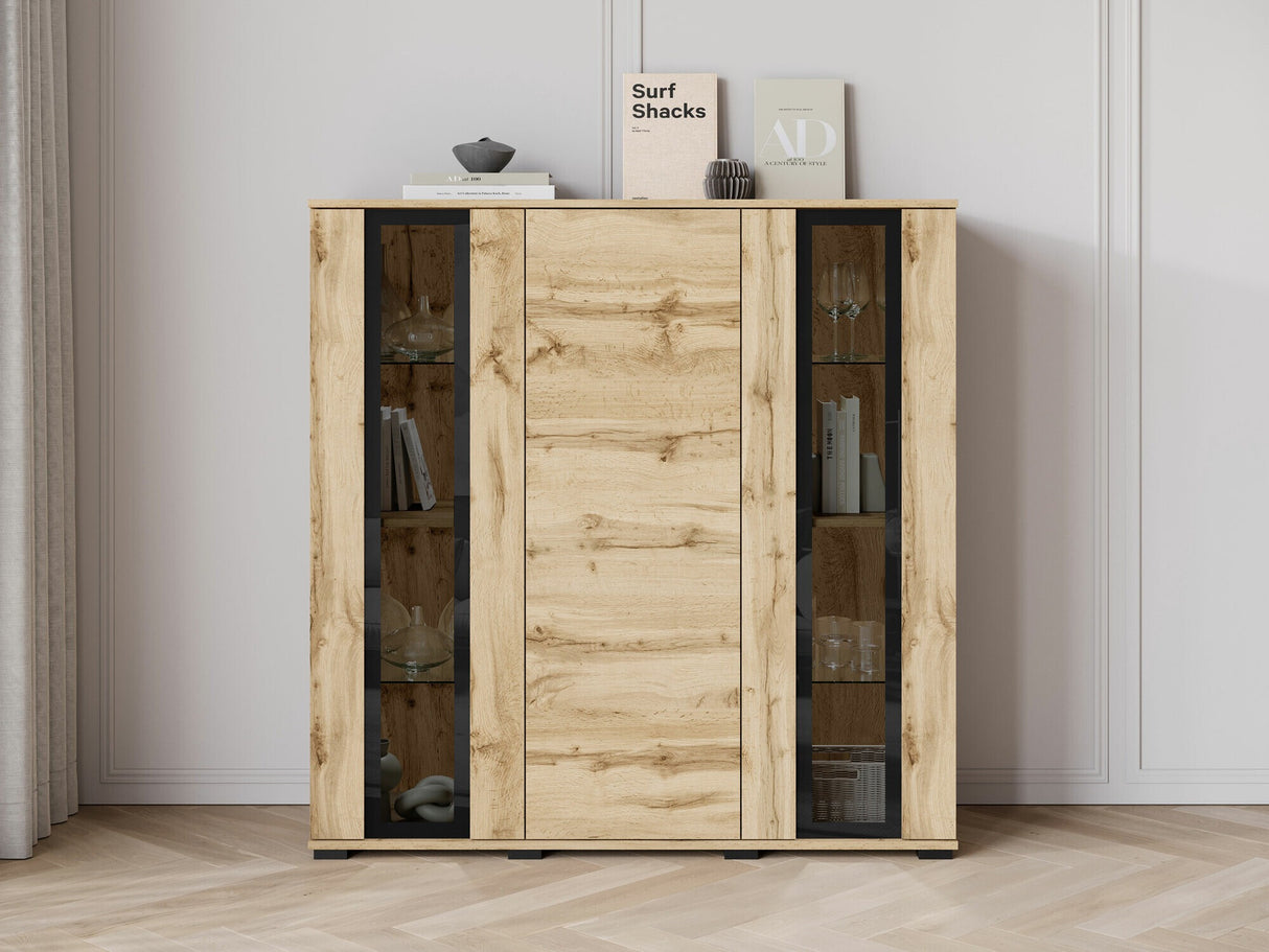 Szekrény CARO HB 120, Szín: Wotan tölgy, Led világítás: Nem