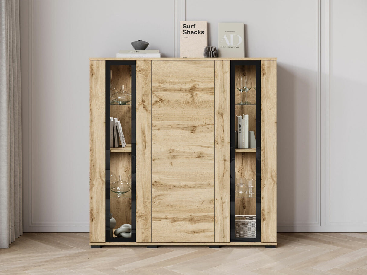 Szekrény CARO HB 120, Szín: Wotan tölgy, Led világítás: Igen