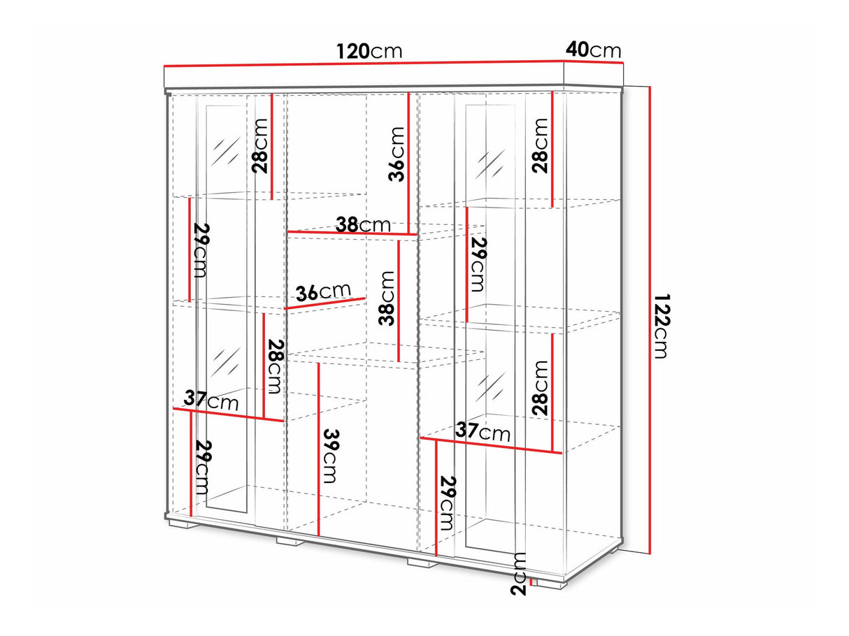 Szekrény CARO HB 120, Szín: Wotan tölgy, Led világítás: Igen