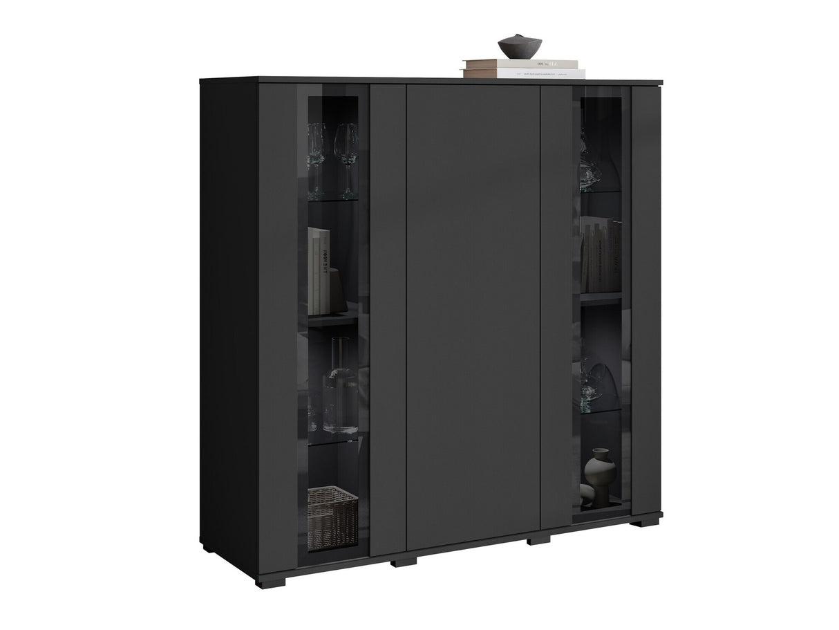 Szekrény CARO HB 120, Szín: Fekete, Led világítás: Nem