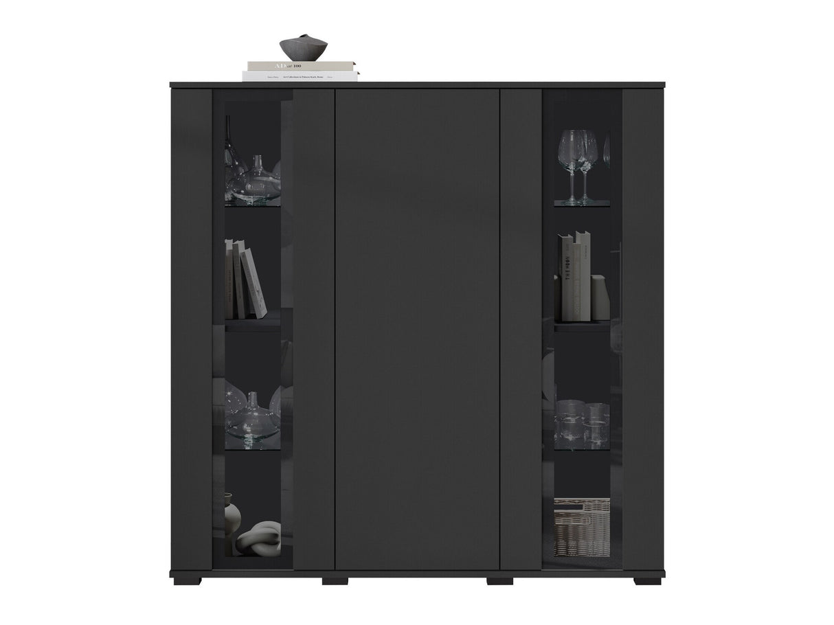 Szekrény CARO HB 120, Szín: Fekete, Led világítás: Nem