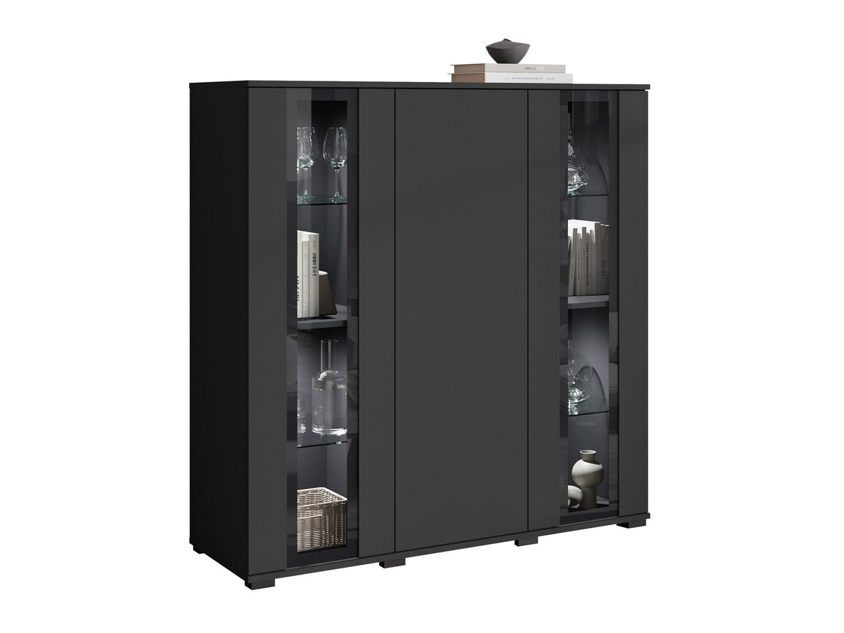 Szekrény CARO HB 120, Szín: Fekete, Led világítás: Igen