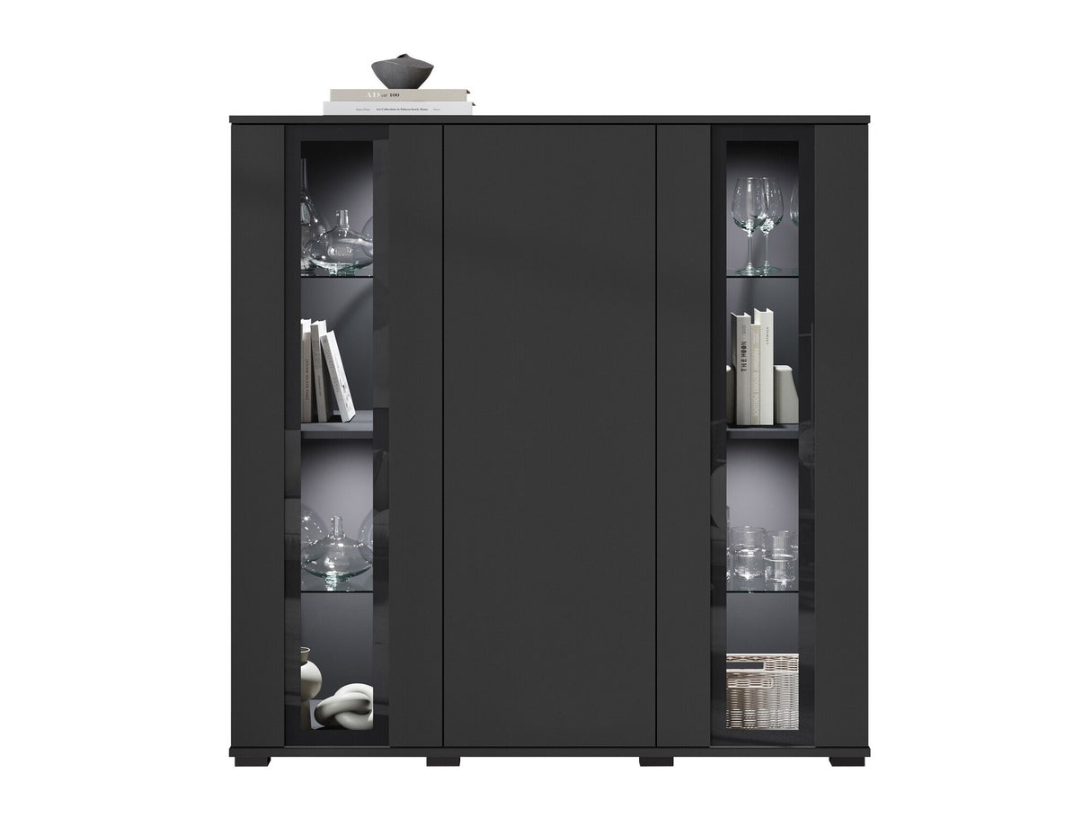 Szekrény CARO HB 120, Szín: Fekete, Led világítás: Igen