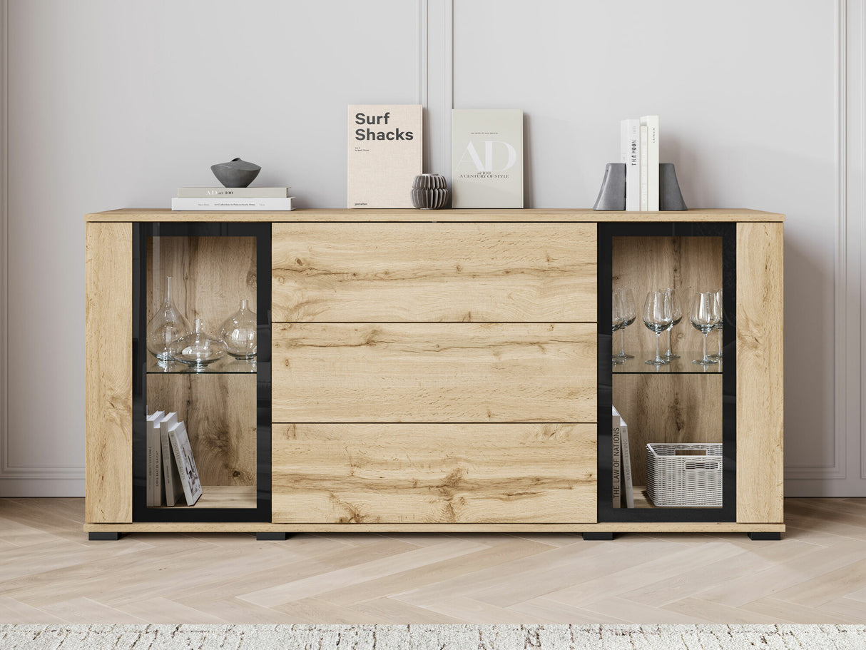 Komód CARO SB 150, Szín: Wotan tölgy, Led világítás: Igen