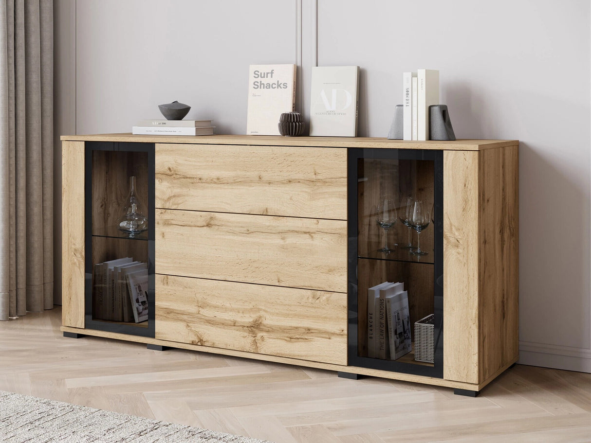 Komód CARO SB 150, Szín: Wotan tölgy, Led világítás: Nem