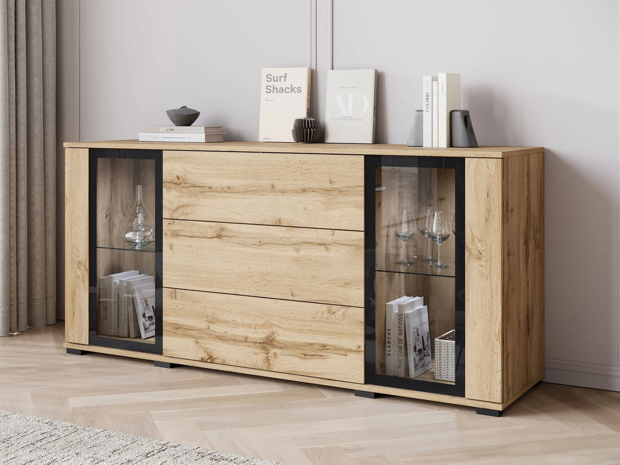 Komód CARO SB 150, Szín: Wotan tölgy, Led világítás: Igen