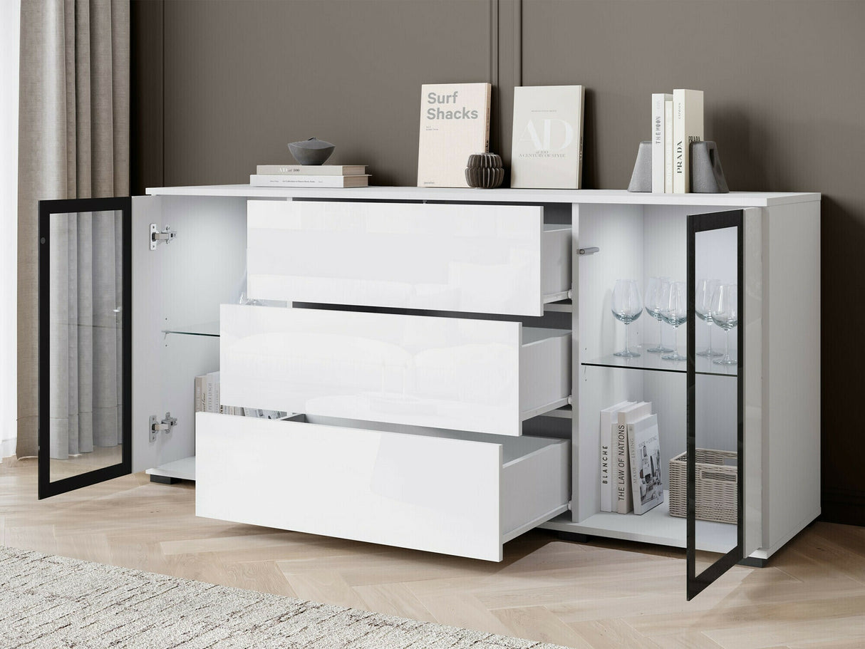 Komód CARO SB 150, Szín: Fekete, Led világítás: Igen