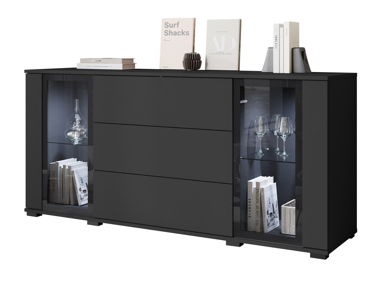 Komód CARO SB 150, Szín: Fekete, Led világítás: Igen