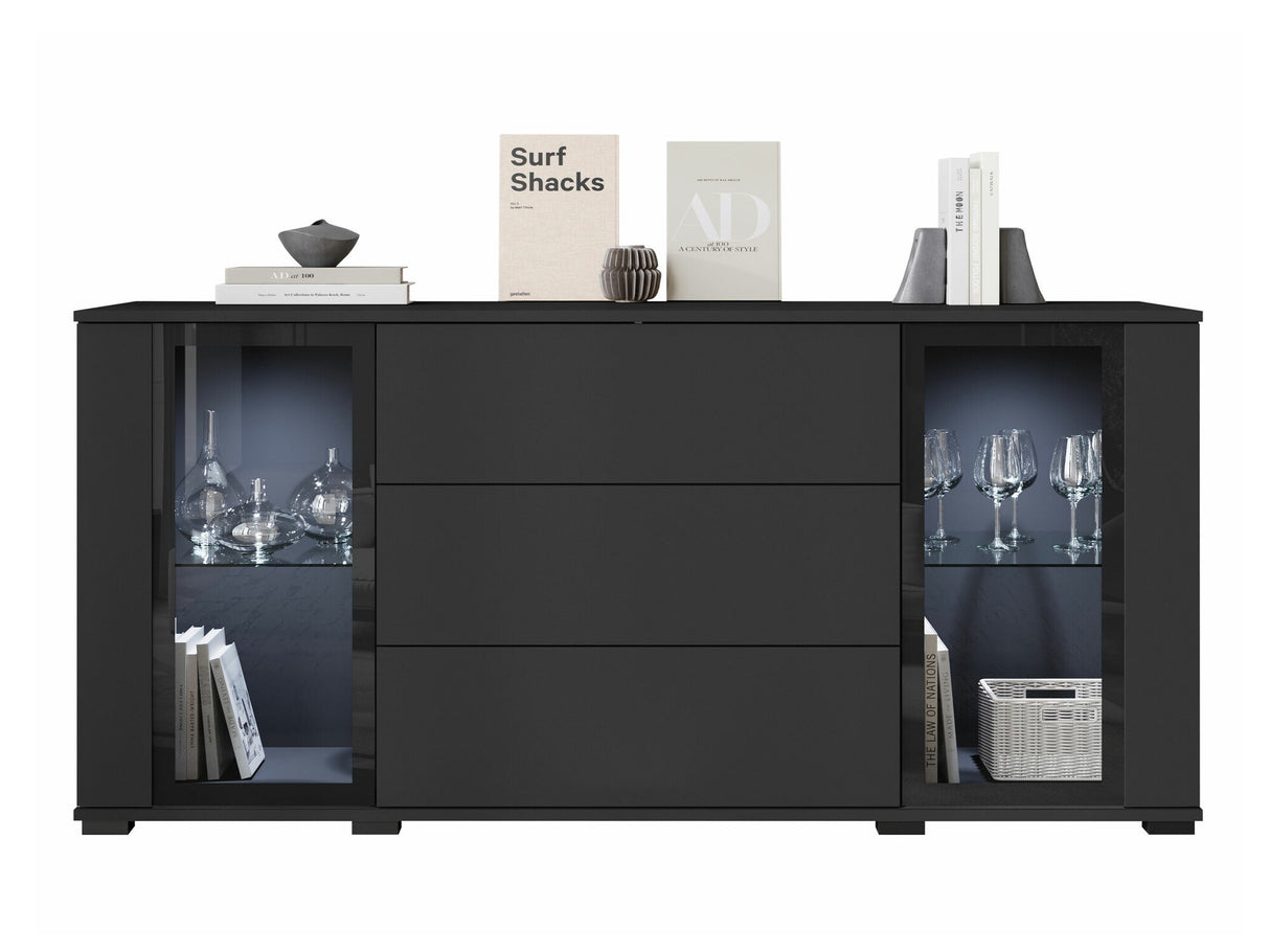 Komód CARO SB 150, Szín: Fekete, Led világítás: Igen