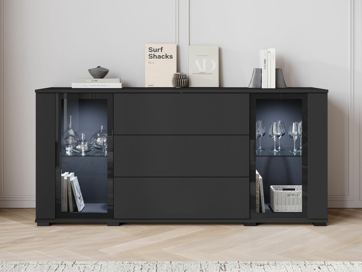 Komód CARO SB 150, Szín: Fekete, Led világítás: Igen