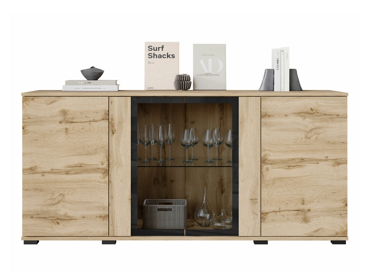 Szekrény CARO SB 154, Szín: Wotan tölgy, Led világítás: Nem