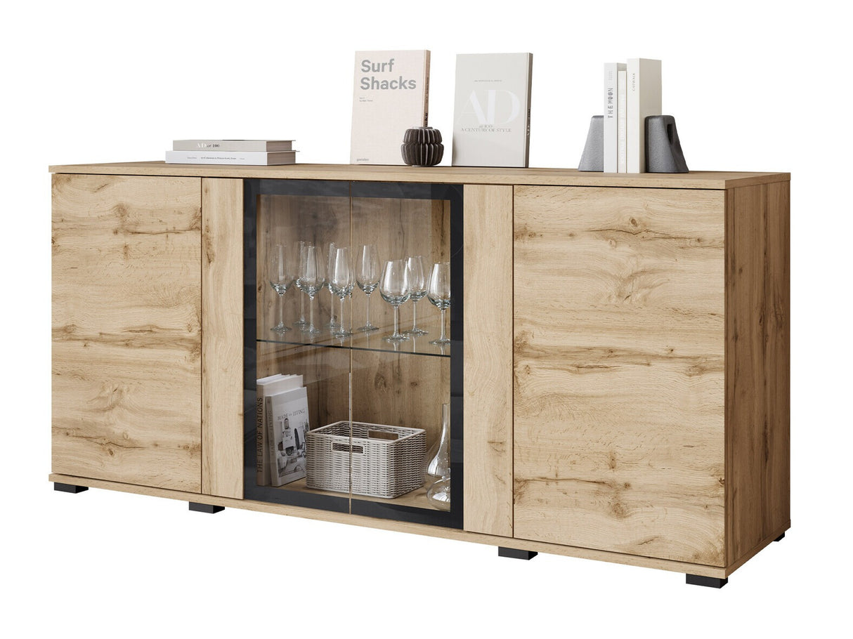 Szekrény CARO SB 154, Szín: Wotan tölgy, Led világítás: Igen