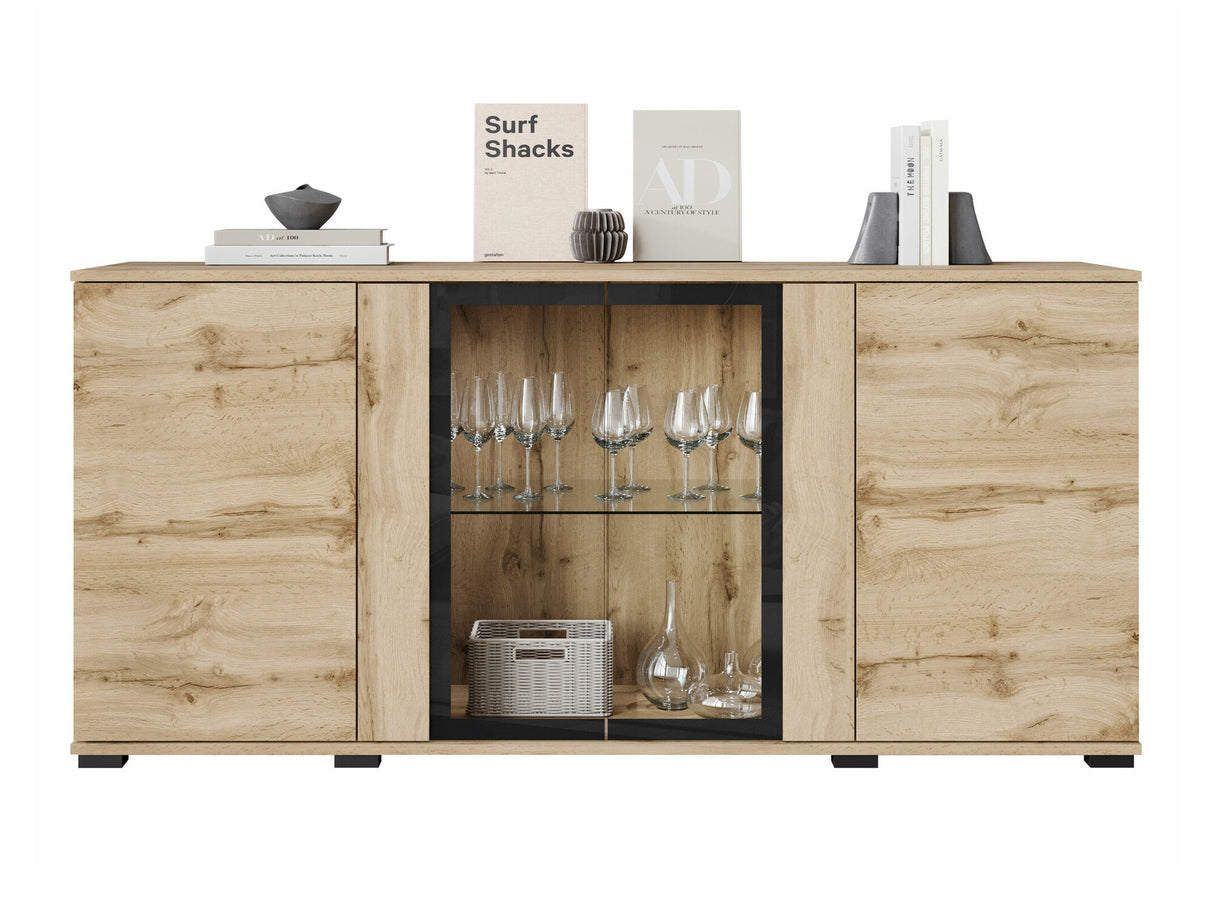 Szekrény CARO SB 154, Szín: Wotan tölgy, Led világítás: Igen