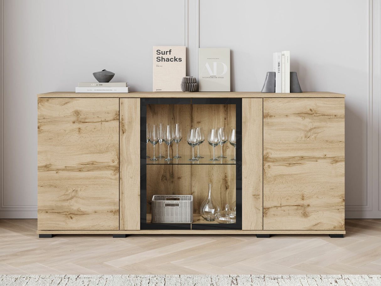 Szekrény CARO SB 154, Szín: Wotan tölgy, Led világítás: Igen