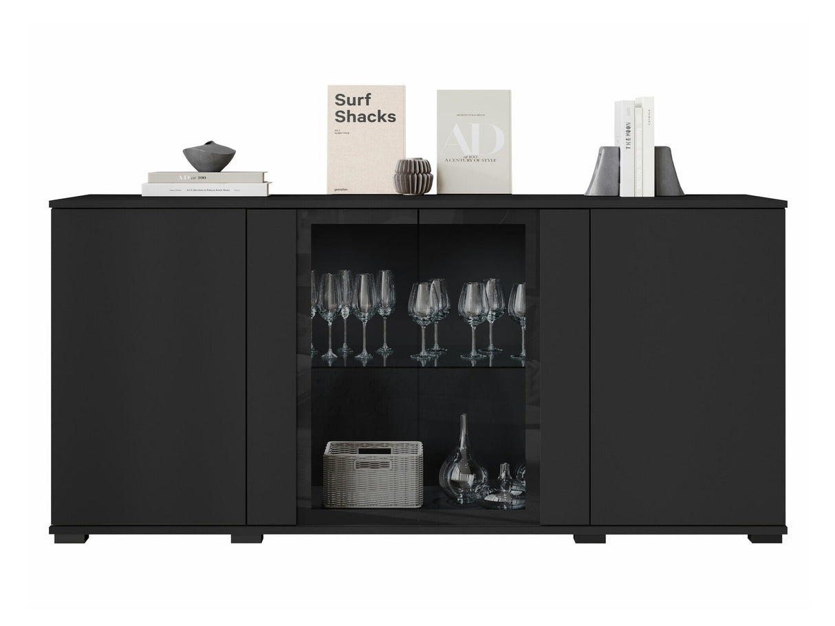 Szekrény CARO SB 154, Szín: Fekete, Led világítás: Nem