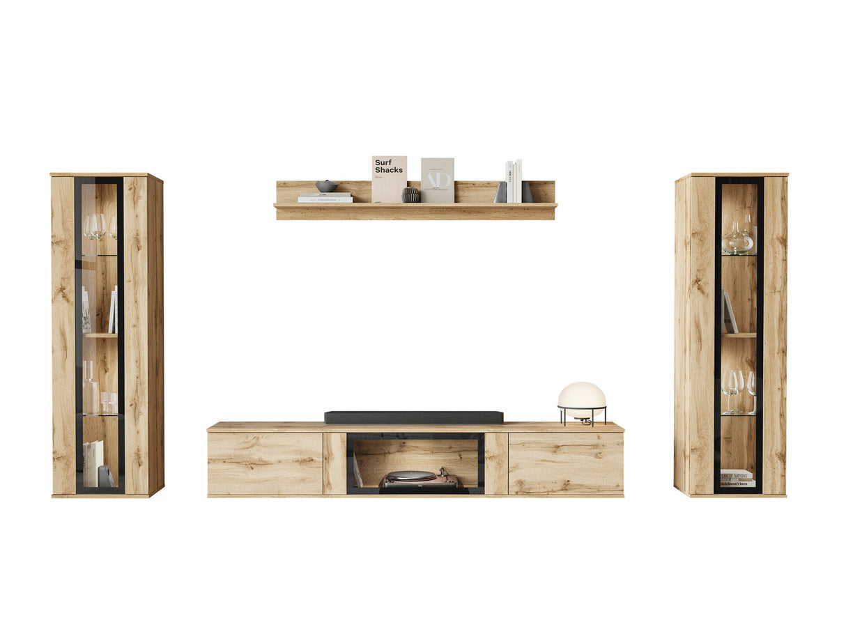 Nappali szett CARO, Szín: Wotan tölgy, Led világítás: Igen