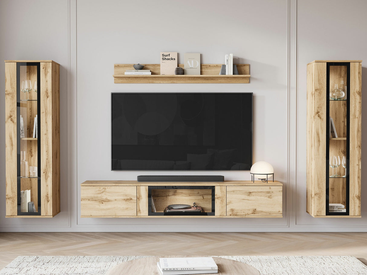 Nappali szett CARO, Szín: Wotan tölgy, Led világítás: Igen