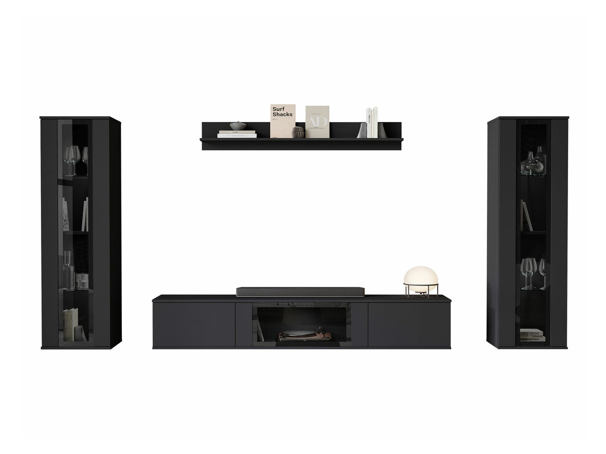 Nappali szett CARO, Szín: Fekete, Led világítás: Nem