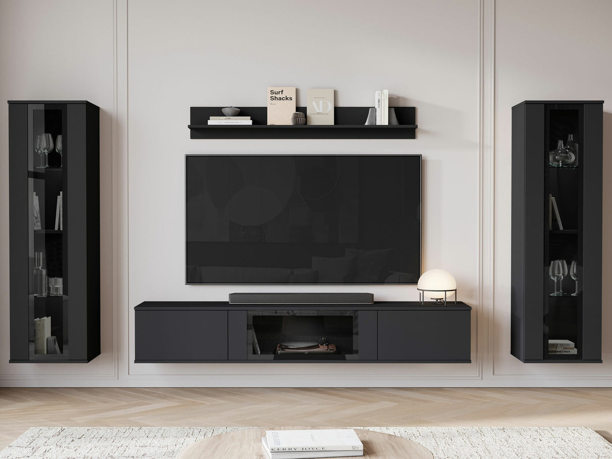 Nappali szett CARO, Szín: Fekete, Led világítás: Nem