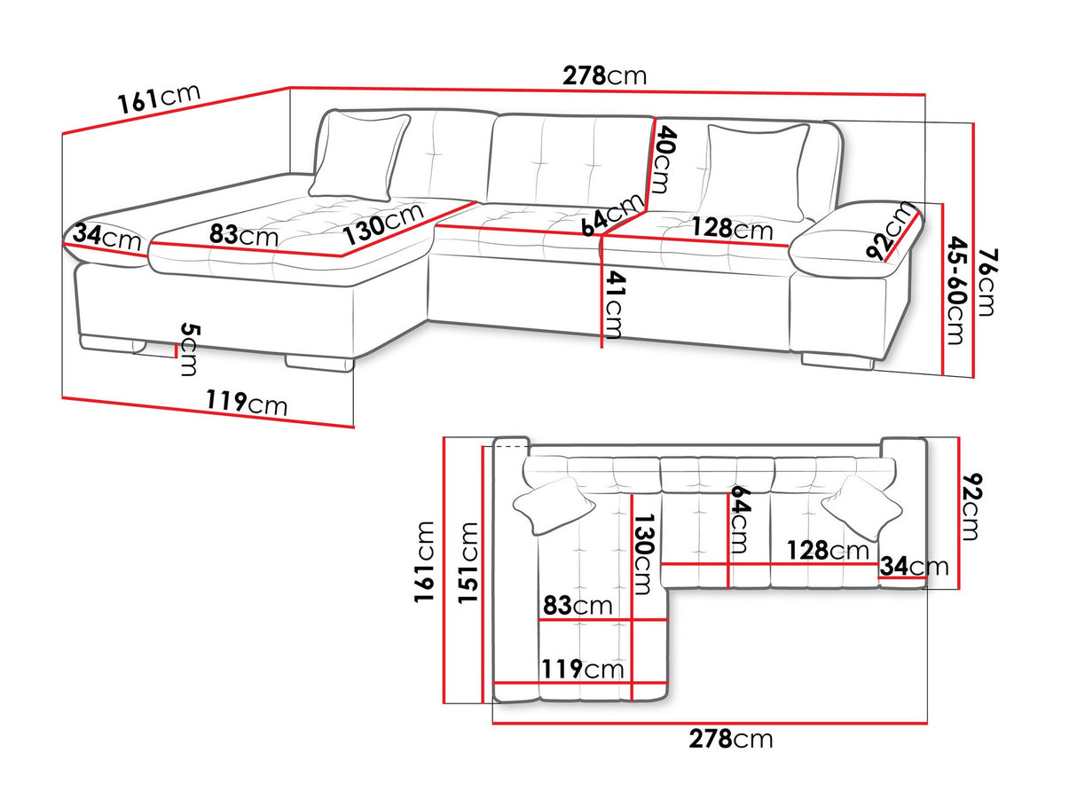 Sarokkanapé Montana (Premium), Szín: Magic Velvet 2217 + Magic Velvet 2219, Változatok: Jobbos