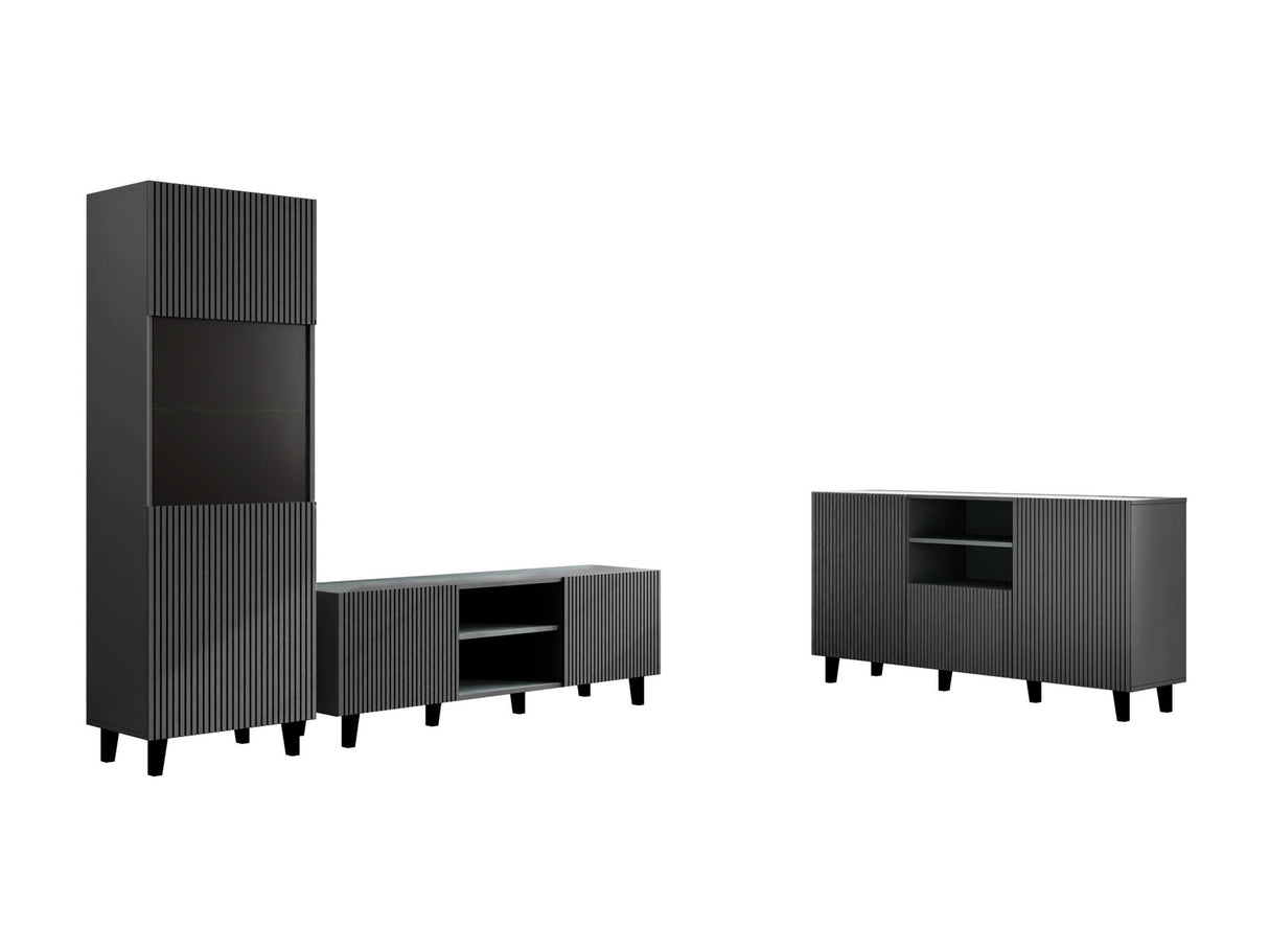 Nappali szett Meble VAMOS GREY I Antracyt + Czarny (Antracit)