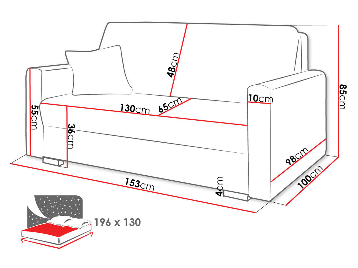 Kanapéágy Kanapa VIVA PIANO III (Clivia Pianem III ) , Szín: Tilia 17