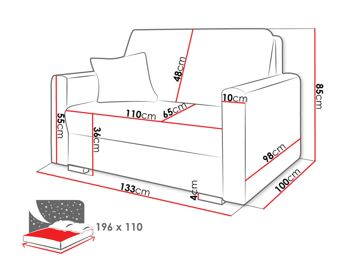 Kanapéágy Kanapa VIVA PIANO II, Szín: Tilia 77
