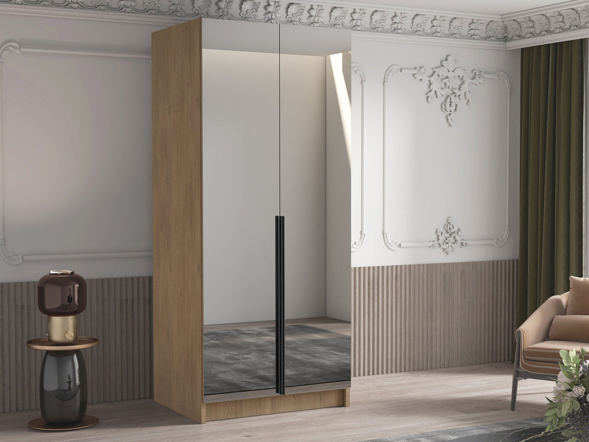 Gardróbszekrény Szafa BONO III, Szín: Fényes fa + Fekete