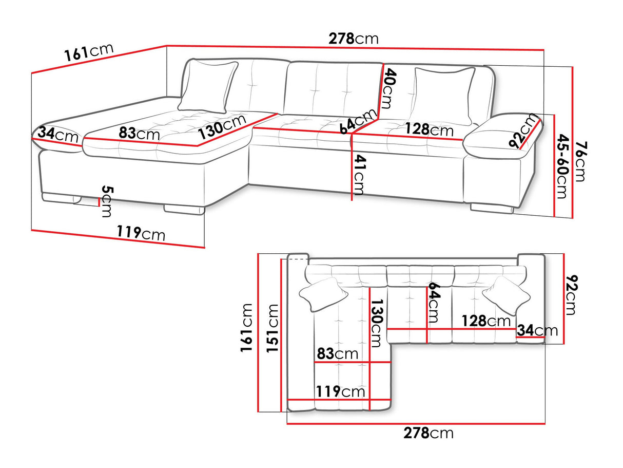 Sarokkanapé Montana (Premium), Szín: Kronos 07 + Kronos 02 + Kronos 07, Változatok: Balos
