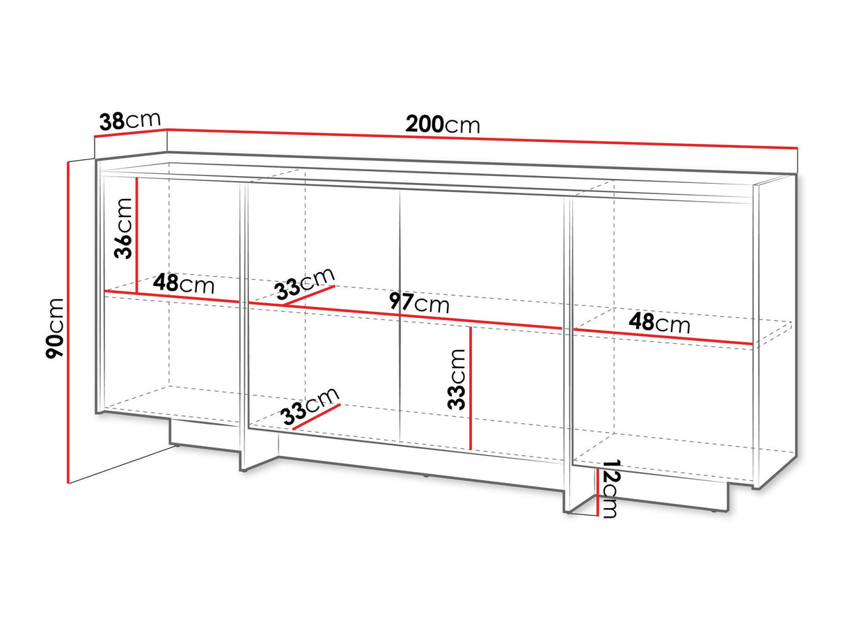 Szekrény JAPANDI K4D, Szín: Tölgy