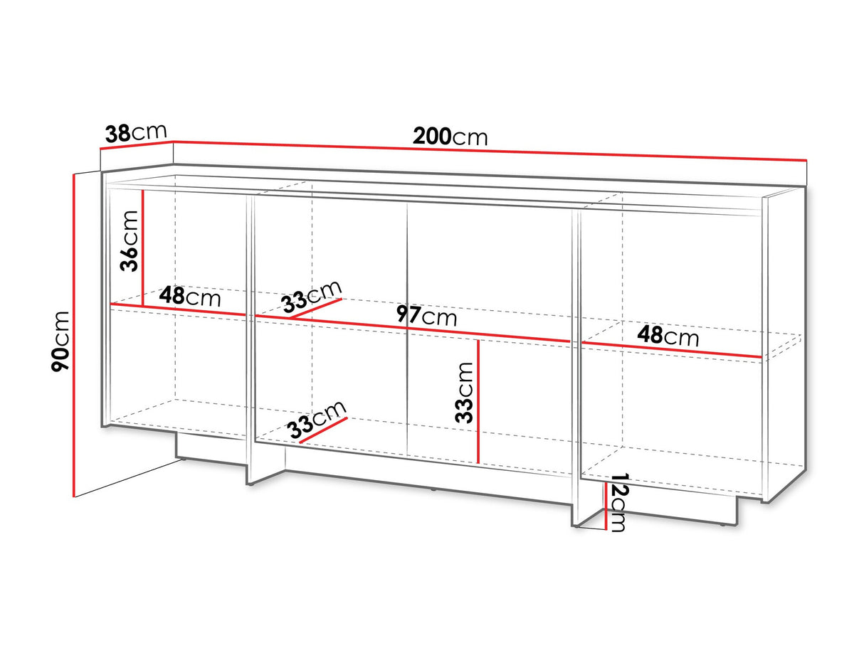 Szekrény JAPANDI K4D, Szín: Sötét tölgy