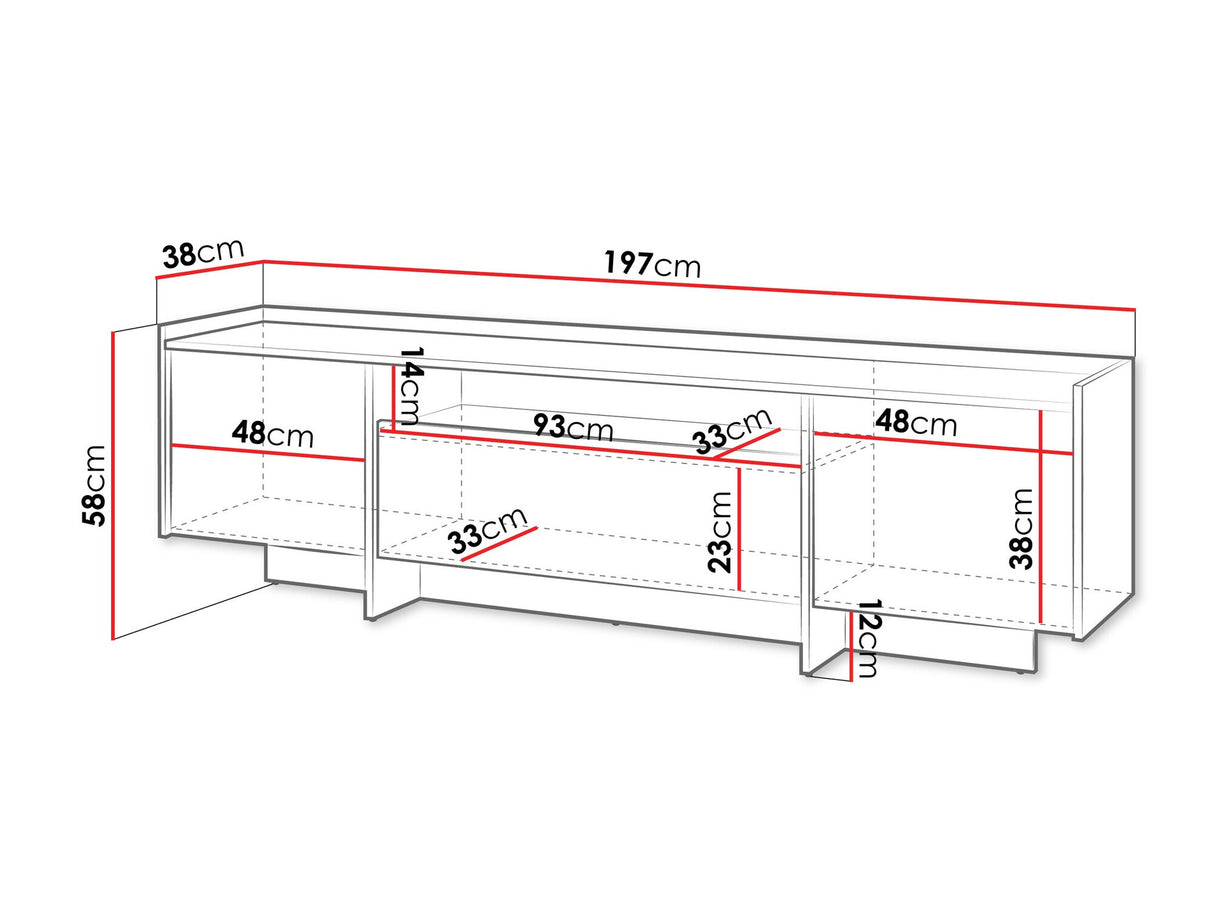 TV-állvány RTV JAPANDI, Szín: Sötét tölgy