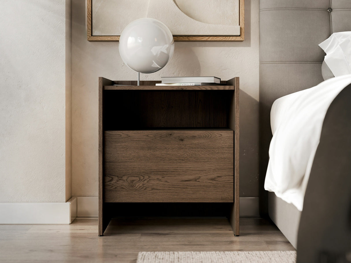 Éjjeliszekrény JAPANDI, Szín: Sötét tölgy