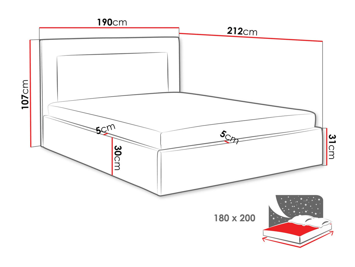Ágy Łóżko tapicerowane DREAM, Szín: Coral 50, Alvó felület mérete: 180 x 200 cm