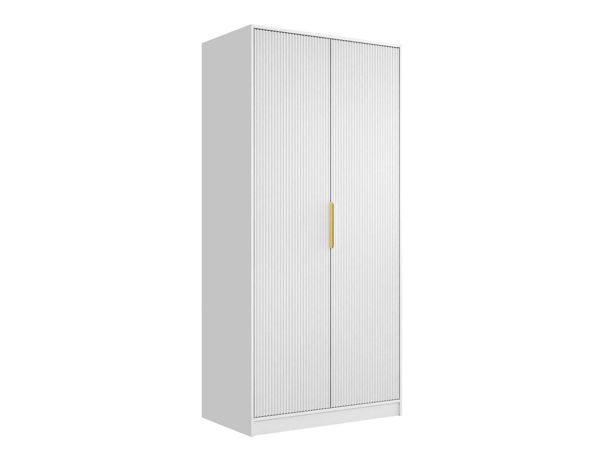Gardróbszekrény Szafa uchylna 2D TIRENO Biały Bársony/Ryfle Biała