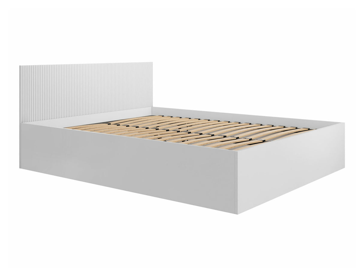 Ágy Łóżko TIRENO 160x200 ze stelażem Biały Bársony/Ryfle Biała
