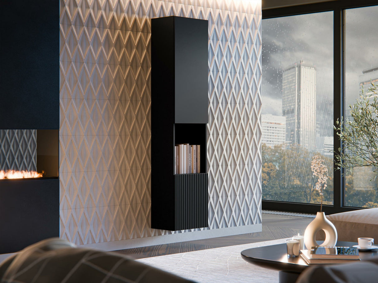 Polc Witryna 2D z wnęką CAPITAL Czarny (Fekete)