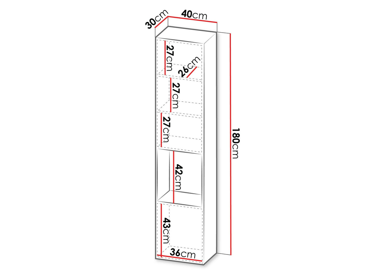Polc Witryna 2D z wnęką CAPITAL Czarny (Fekete)